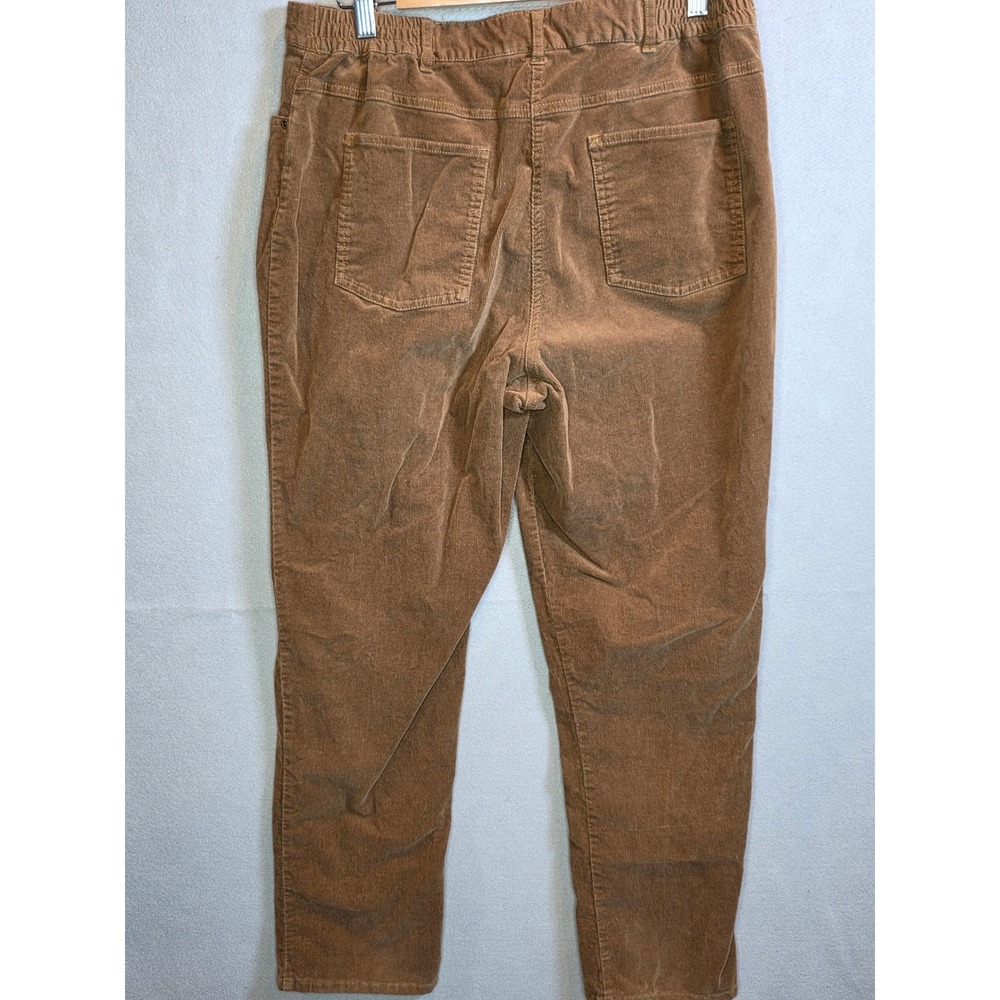 Ruby Rd Favorites Brown Corduroy Pants Womens 14 Mid Rise Straight Leg Stretch - Picture 8 of 10